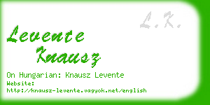 levente knausz business card